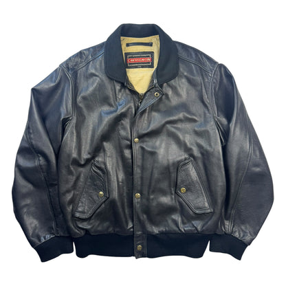 Chevignon Leather Bomber Jacket (L)