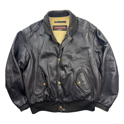 Chevignon Vintage Cow Leather Aviator Jacket (L)