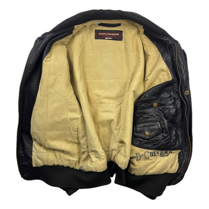 Chevignon Vintage Cow Leather Aviator Jacket (L)