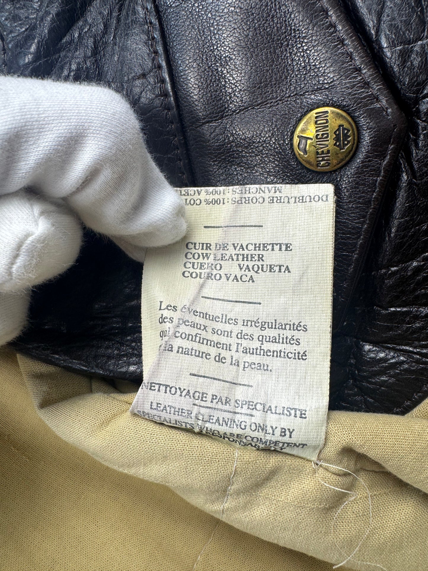 Chevignon Vintage Cow Leather Aviator Jacket (L)