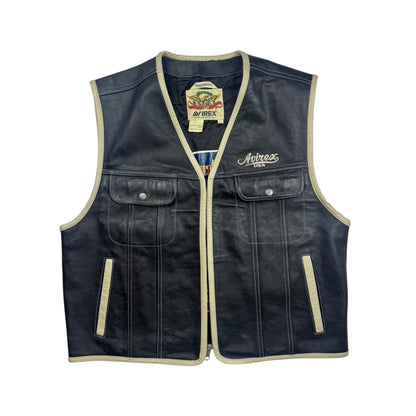 Avirex Structured Leather Vest (XL)
