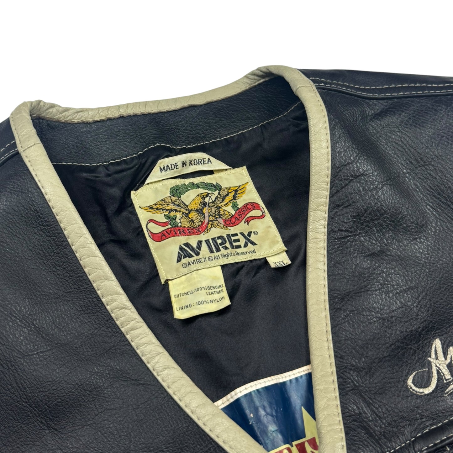 Avirex Structured Leather Vest (XL)