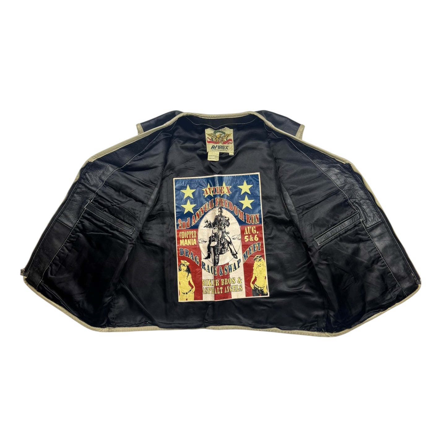 Avirex Structured Leather Vest (XL)