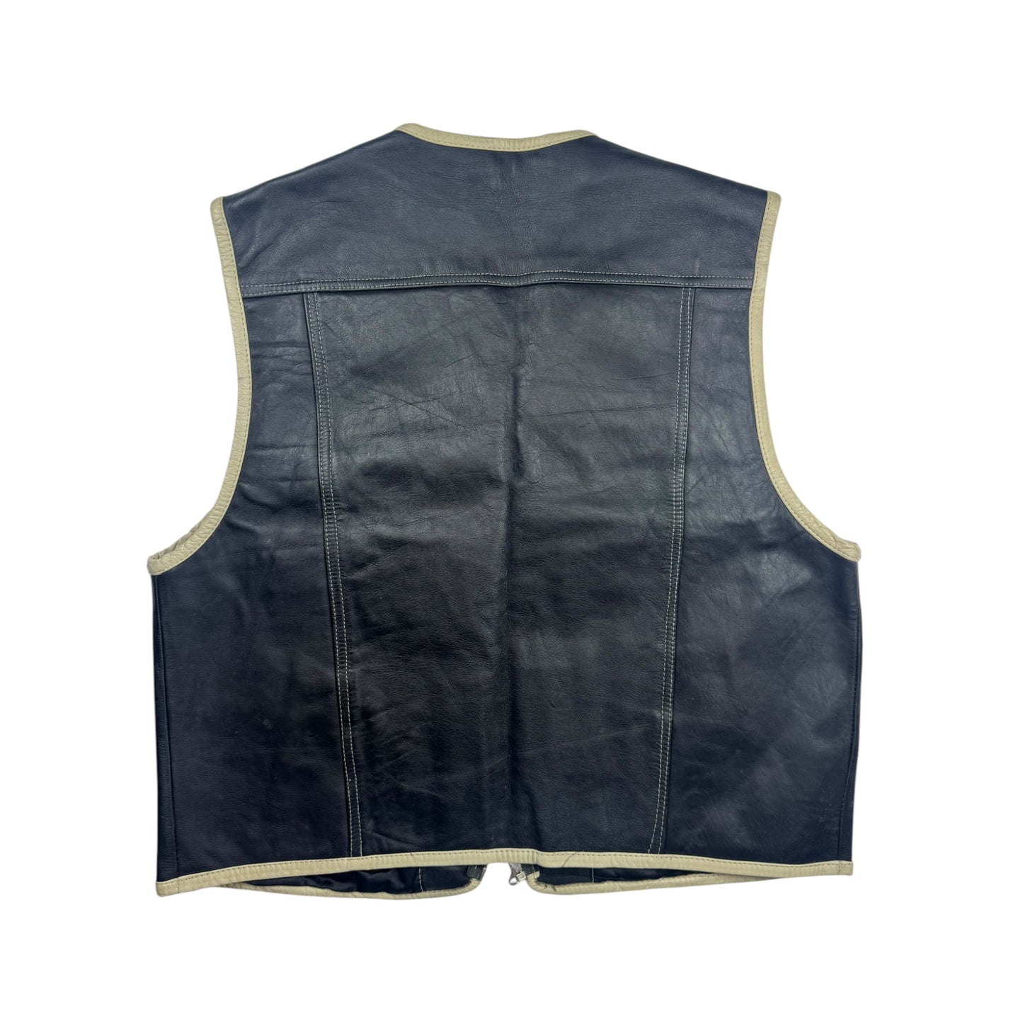 Avirex Structured Leather Vest (XL)