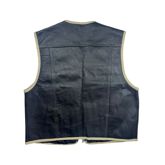 Avirex Structured Leather Vest (XL)